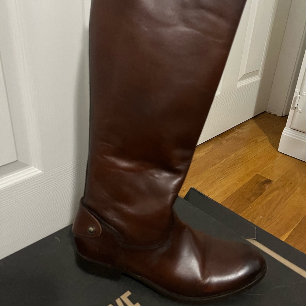 Frye Melissa Button Tall Leather Riding Boots